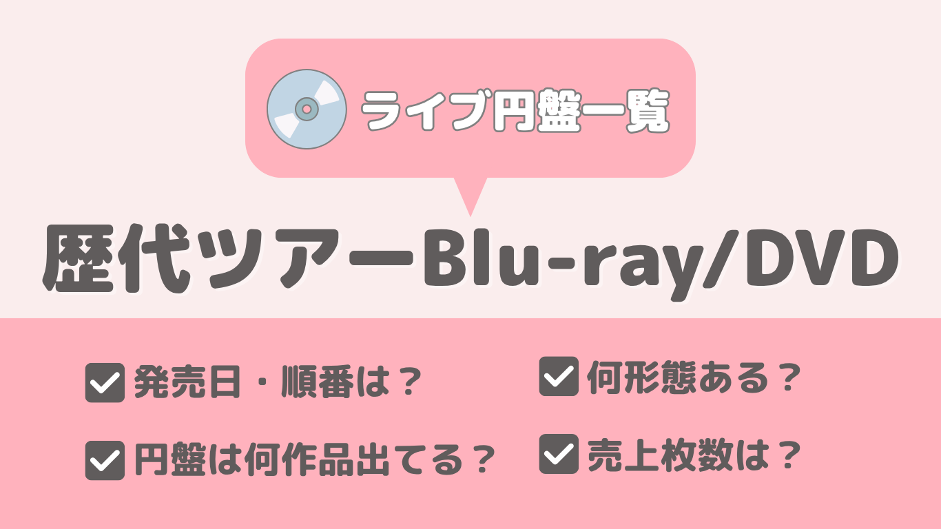 ツアー円盤の発売の順番・一覧